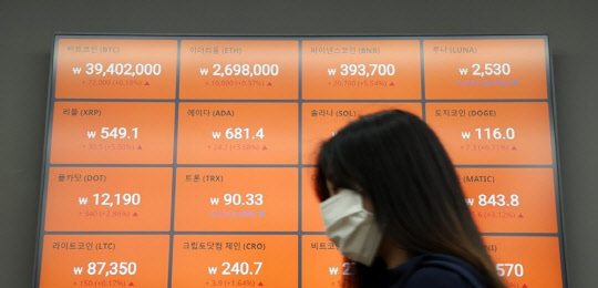 서울 서초구 빗썸 고객센터 모습. 한국산 가상화폐 루나와 자매 스테이블 코인 테라USD(UST) 폭락으로 전 세계 가상화폐 시장이 흔들리고 있다. <연합뉴스>